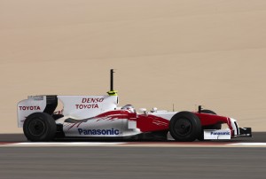 Trulli testing the TF109 in Bahrain