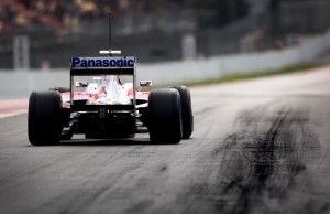 Timo Glock testing the TF109 at Barcelona