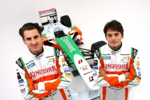 Sutil and Fisichella with the Force India VJM02.