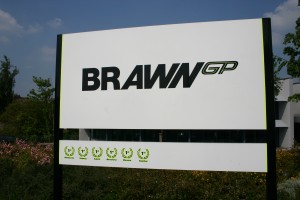 Brawn GP welcome sign, Brackley factory 