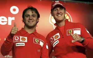 Felipe Massa and Michael Schumacher