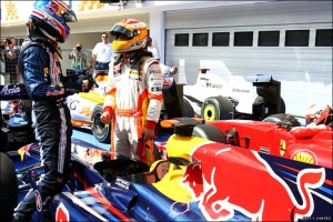 Mark Webber and Fernando Alonso, Hungary, 2009